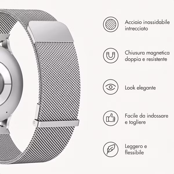 imoshion Bracelet magnétique milanais  - Connexion universelle 20 mm - Argent