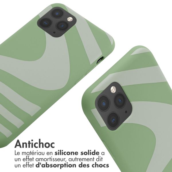 imoshion Coque design en silicone avec cordon Apple iPhone 11 Pro - Retro Green