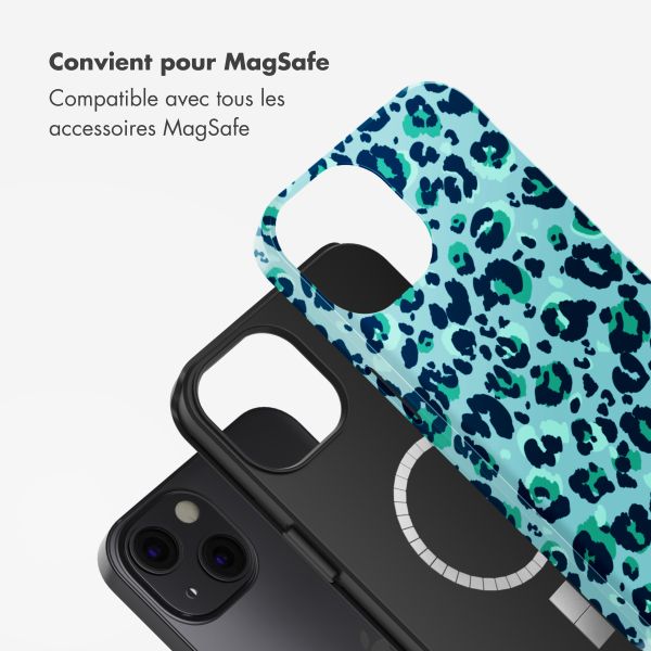 Selencia Coque arrière Vivid Tough avec MagSafe iPhone 13 - Wild Spots Light Blue