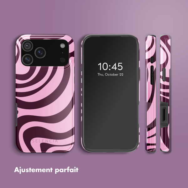 Selencia Coque arrière Vivid avec MagSafe Apple iPhone 17 Pro Max - Wavy Swirl Pink Plum