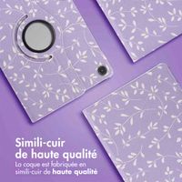 imoshion Coque tablette Design rotatif à 360° Samsung Galaxy Tab A9 Plus - Lavender Flowers
