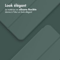 Accezz Coque tablette portefeuille Smart Silicone Samsung Galaxy Tab A9 Plus - Vert foncé