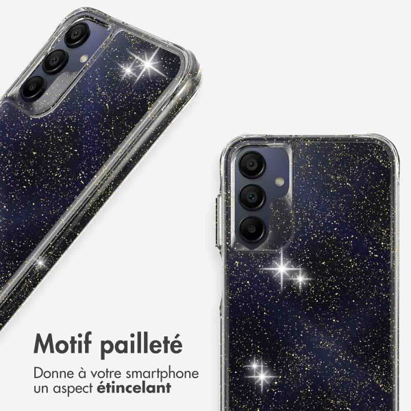 imoshion Coque arrière transparente Pailletée Samsung Galaxy A15 (5G/4G) - Doré