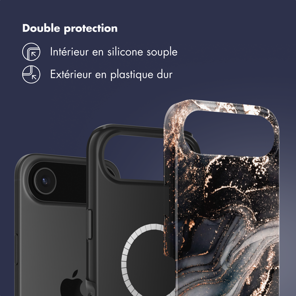 Selencia Coque arrière Vivid avec MagSafe Apple iPhone Air - Chic Marble Black