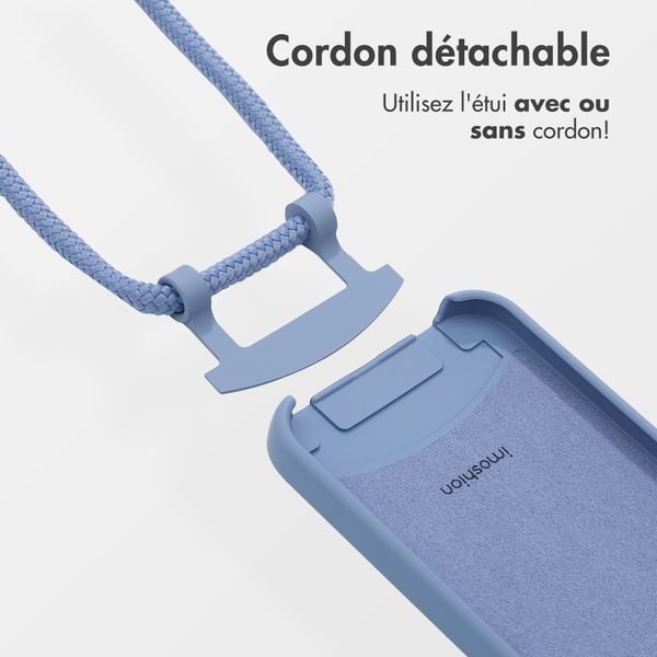 imoshion Coque arrière Color avec cordon amovible et MagSafe Apple iPhone 13 - Ash Blue