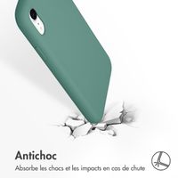 Accezz Coque Liquid Silicone Apple iPhone Xr - Vert foncé