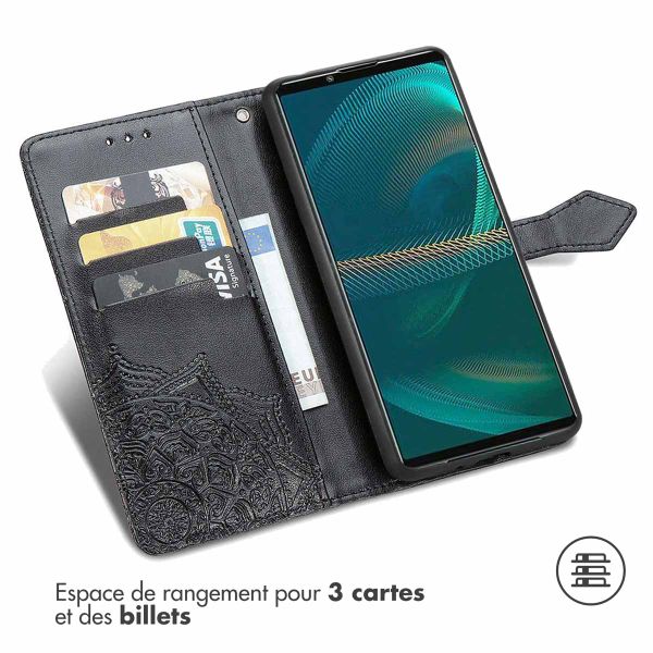 imoshion Etui de téléphone portefeuille Mandala Sony Xperia 5 IV - Noir