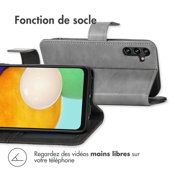 imoshion Étui de téléphone portefeuille Luxe Samsung Galaxy A13 (5G) / A04s - Gris