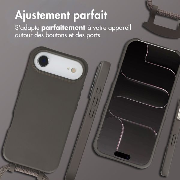 imoshion Coque arrière Color avec cordon amovible et MagSafe Apple iPhone Air - Black Coffee