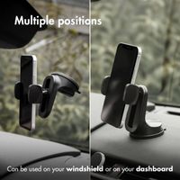 Accezz Support de téléphone pour voiture - Réglable - Universel - Tableau de bord et pare-brise - Noir