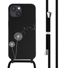 imoshion Coque design en silicone avec cordon Apple iPhone 15 - Dandelion Black