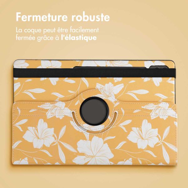 imoshion Coque tablette Design rotatif à 360° Samsung Galaxy Tab S10 Ultra / Tab S9 Ultra - Yellow Flowers