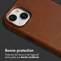 Accezz Coque MagSafe en cuir vintage Apple iPhone 14 - Tabacco Cognac