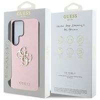 Guess Coque 4G Metal Logo Saffiano Samsung Galaxy S25 Ultra - Rose