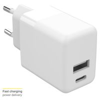 Accezz Wall Charger - Chargeur - Connexion USB-C et USB - Power Delivery - 20 Watt - White