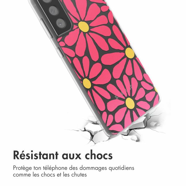 imoshion Coque design pour Samsung Galaxy S21 FE - Dusty Rose Flowers Connect