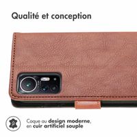 imoshion Étui de téléphone portefeuille Luxe Xiaomi 12 / 12X - Brun