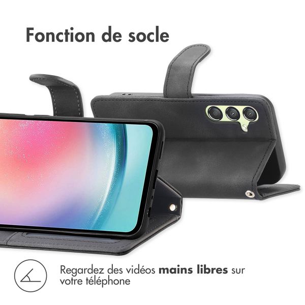 imoshion Etui de téléphone portefeuille avec cordon Samsung Galaxy A25 (5G) - Noir