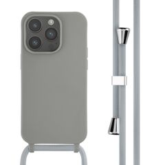 imoshion Coque en silicone avec cordon Apple iPhone 14 Pro - Gris clair
