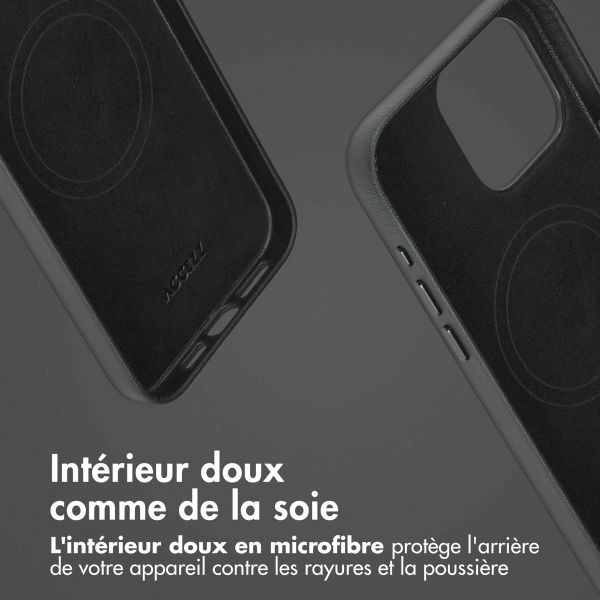 Accezz Étui de télephone portefeuille en cuir 2-en-1 avec MagSafe Apple iPhone 15 Pro Max - Onyx Black