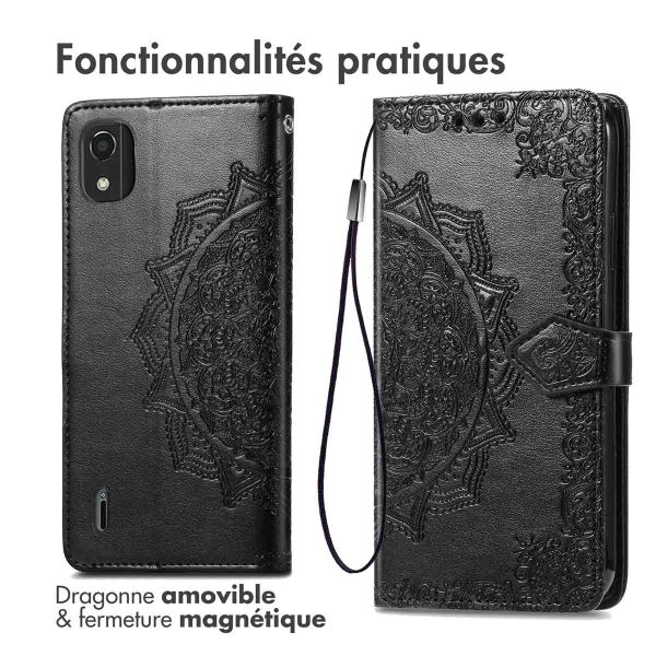 imoshion Etui de téléphone portefeuille Mandala Nokia C2 2nd Edition - Noir