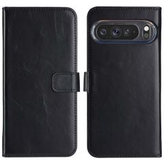 Selencia Étui portefeuille en cuir véritable Google Pixel 9 Pro XL - Noir