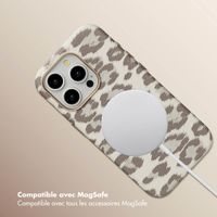Selencia Coque Sabi imprimé panthère avec MagSafe Apple iPhone 15 Pro - Soft Ivory