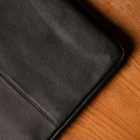 Accezz Pochette ordinateur Leather avec fermeture éclair 15-16 pouces - Noir