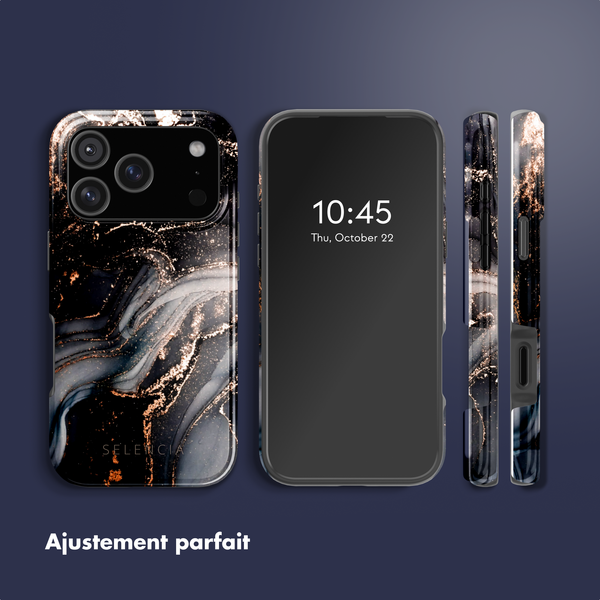 Selencia Coque arrière Vivid avec MagSafe Apple iPhone 17 Pro - Chic Marble Black