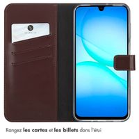 Selencia Étui portefeuille en cuir véritable Samsung Galaxy A17 - Marron