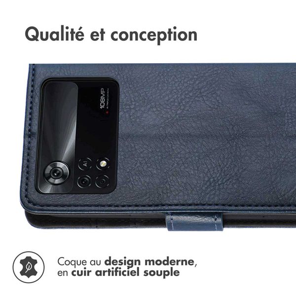 imoshion Étui de télephone portefeuille de luxe Xiaomi Poco X4 Pro 5G - Bleu foncé