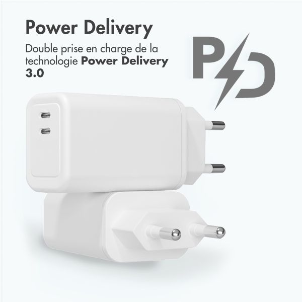 imoshion Adaptateur secteur 35 watts | Avec 2 ports USB-C - Blanc