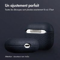 Accezz Coque en cuir véritable  Apple Airpods 3 - Bleu foncé