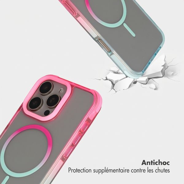 Selencia Coque arrière MagSafe Gradient Apple iPhone 16 Pro Max - Rose / Bleu