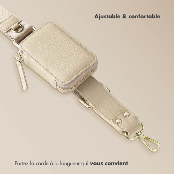 Selencia Cordon de téléphone avec petit sac - Beige