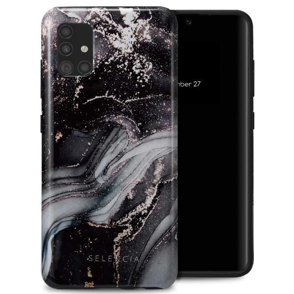 Selencia Coque arrière Vivid Tough Samsung Galaxy A51 - Chic Marble Black