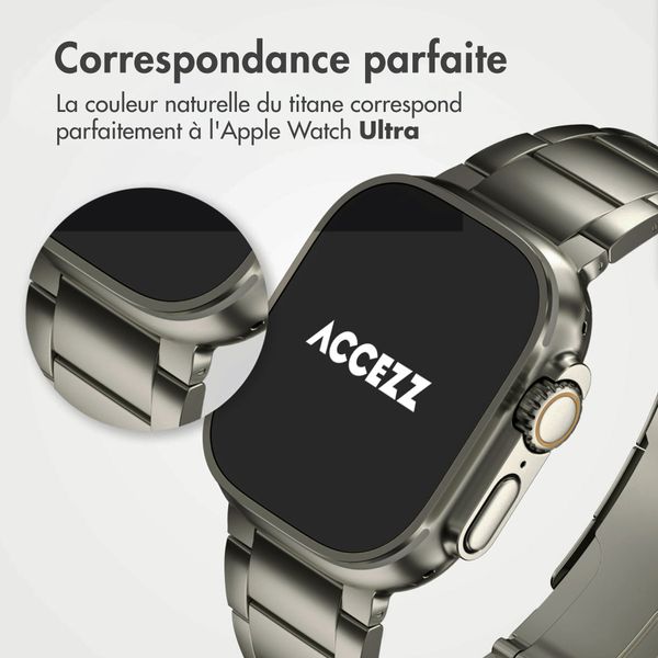 Accezz Bracelet en acier Titane mat Apple Watch Series 1 t/m 11 / SE / Ultra (44/45/46/49 mm) - Titanium
