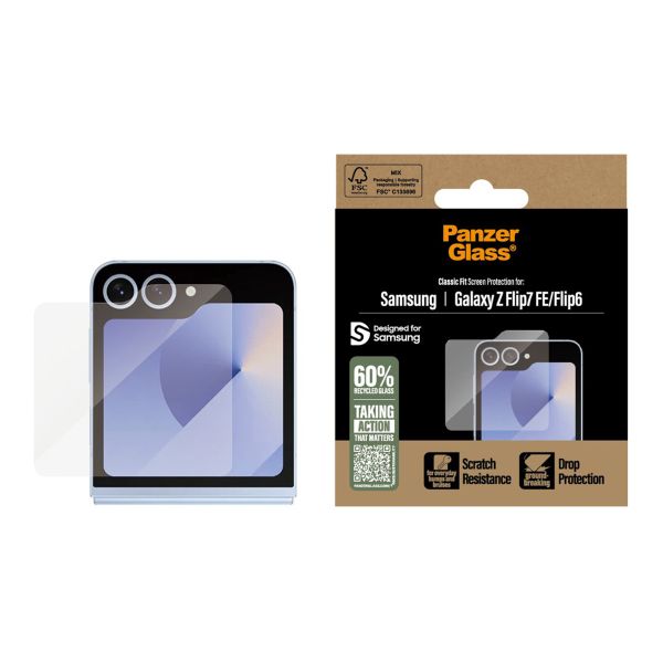 PanzerGlass Protection d'écran en verre trempé Anti-bactéries Samsung Galaxy Z Flip 6 / Flip 7 FE