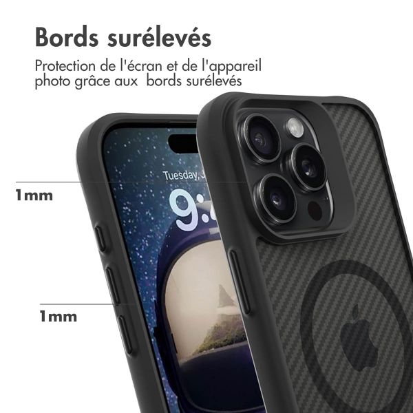 imoshion Rugged Hybrid Carbon Case avec MagSafe Apple iPhone 16 Pro Max - Noir