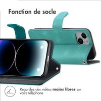 imoshion Etui de téléphone portefeuille avec cordon iPhone 14 - Turquoise