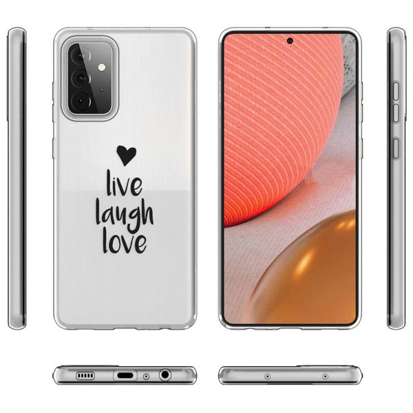 imoshion Coque Design Samsung Galaxy A72 - Live Laugh Love - Noir