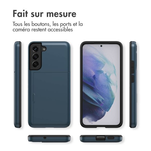 imoshion Coque arrière avec porte-cartes Samsung Galaxy S21 - Bleu foncé