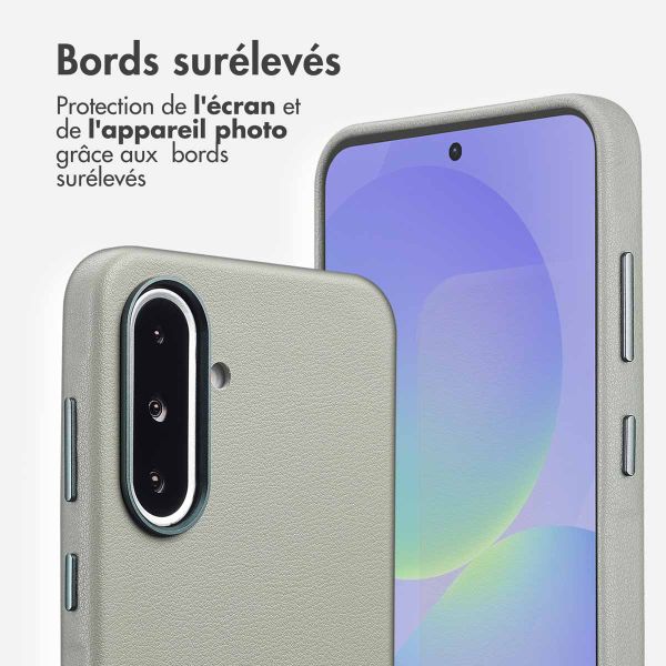 Accezz Coque arrière en cuir avec MagSafe Samsung Galaxy A36 / A56 - Light Grey