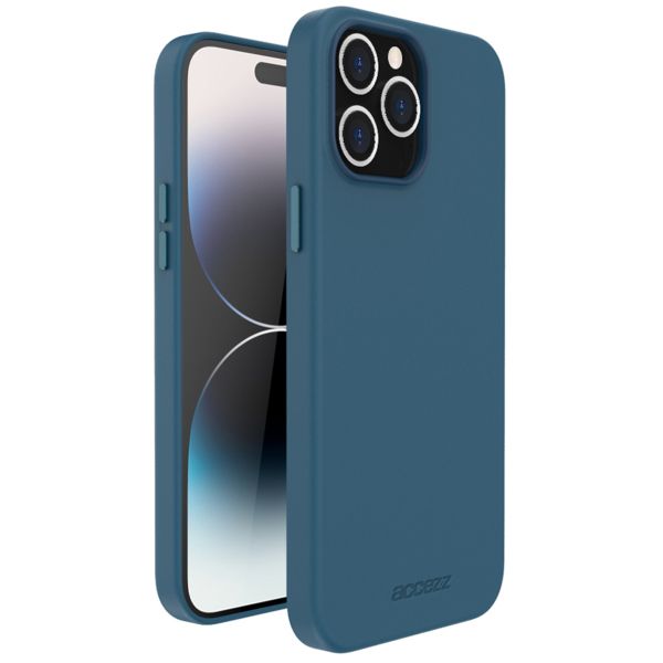 Accezz Leather Backcover avec MagSafe iPhone 14 Pro Max - Bleu foncé