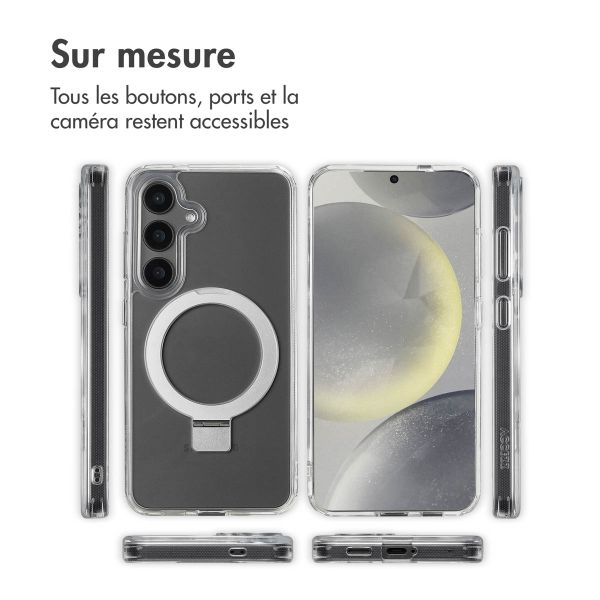 Accezz Coque Ring Stand avec MagSafe Samsung Galaxy S24 - Transparent