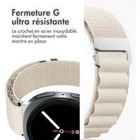 imoshion Bracelet en nylon Alpine Samsung Galaxy Watch 8 (40/44mm) / Classic (46mm) - Blanc