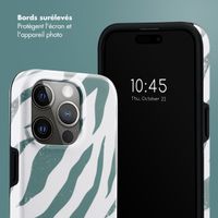 Selencia Coque arrière Vivid Apple iPhone 15 Pro - Colorful Zebra Pine Blue