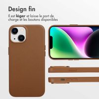 Accezz Coque arrière en cuir avec MagSafe iPhone 14 - Sienna Brown