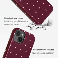Selencia Coque arrière Vivid Apple iPhone 14 - Happy Dots Burgundy