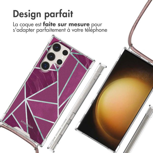 imoshion Coque Design avec cordon Samsung Galaxy S23 Ultra - Bordeaux Graphic